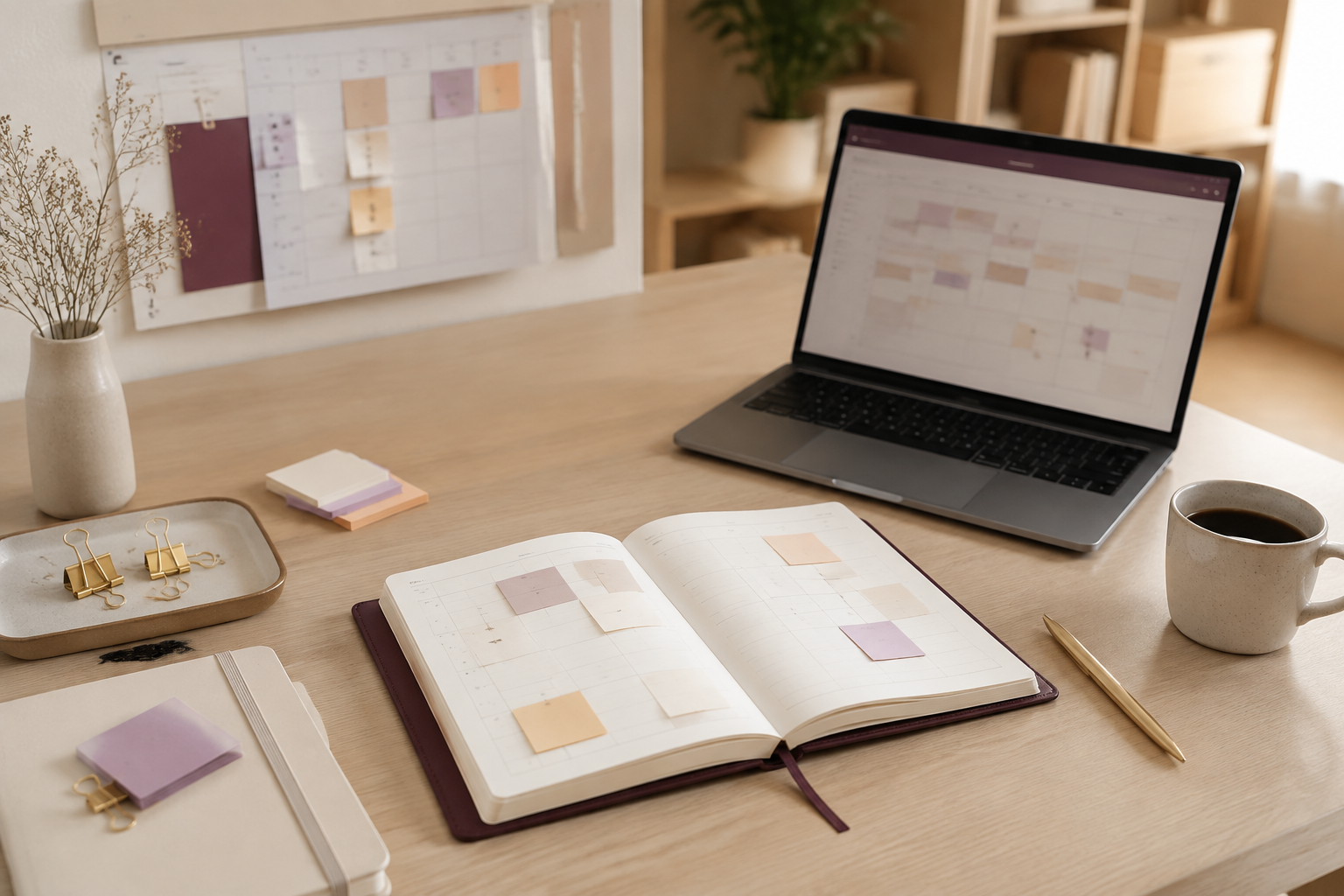 Bureau organisé, agenda et planning maîtrisés